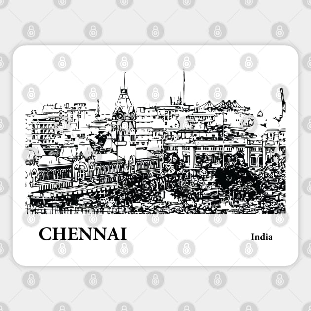 Chennai India Magnet by Lakeric